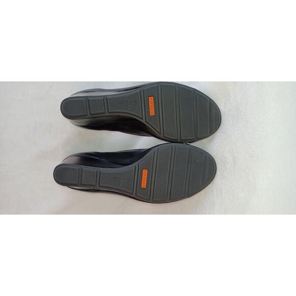 Cole Haan Black Leather Patent Toe Shoes Cushioned Sole Size 8 B Wedge - Picture 7 of 9